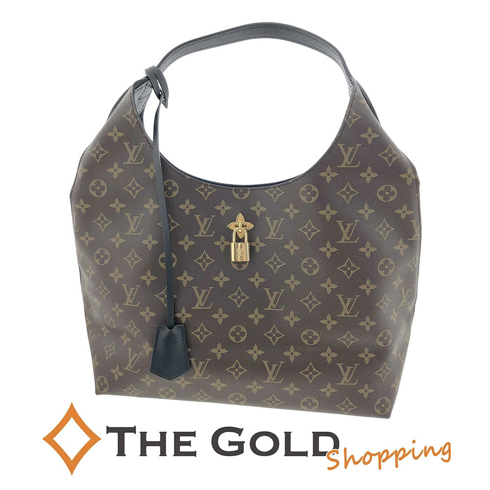 Louis Vuitton Flower Hobo Shoulder Bag Monogram Hobo Canvas Leather Noir Black